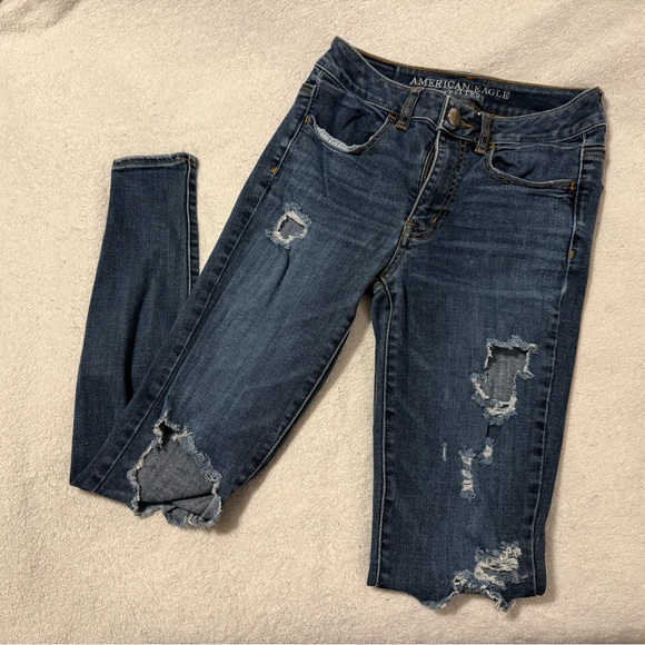 American Eagle Hi-Rise Denim Jeggings (Size 2) - Picture 1 of 3